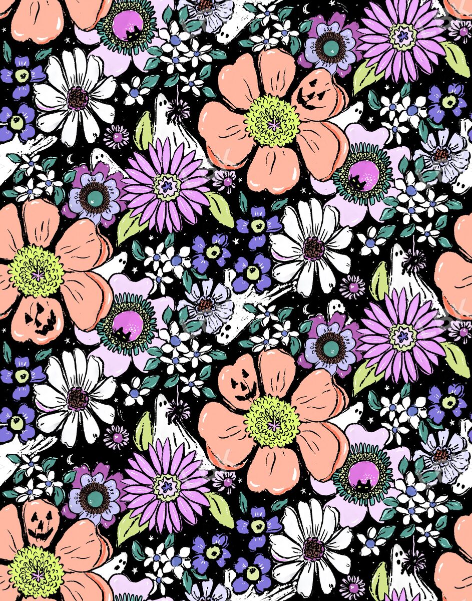 Groovy ghost garden black