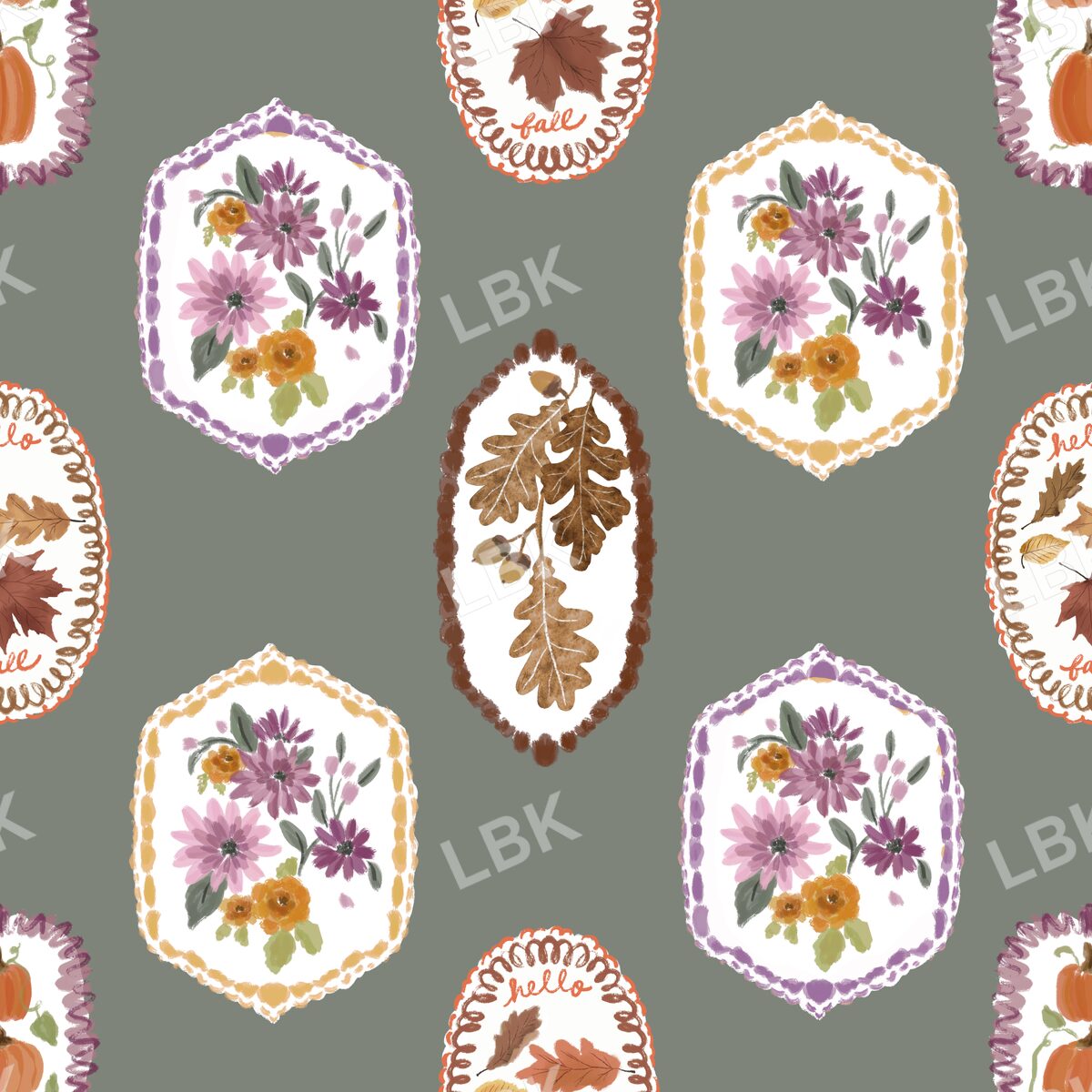 Hello Fall frames - sage