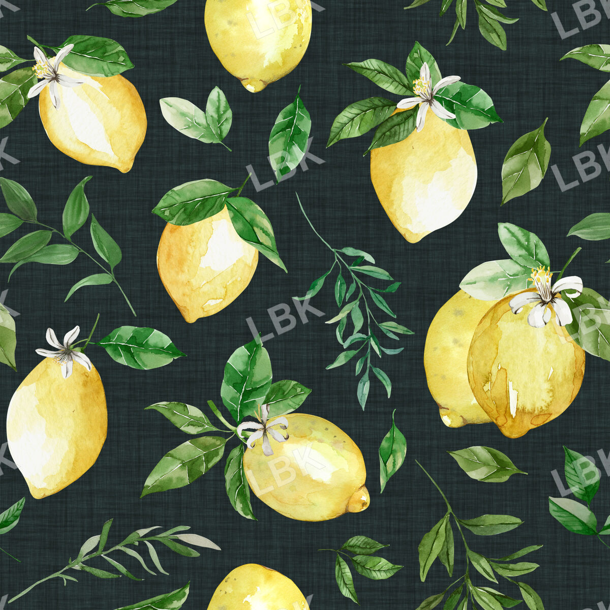 Fresh Lemons on Navy Linen