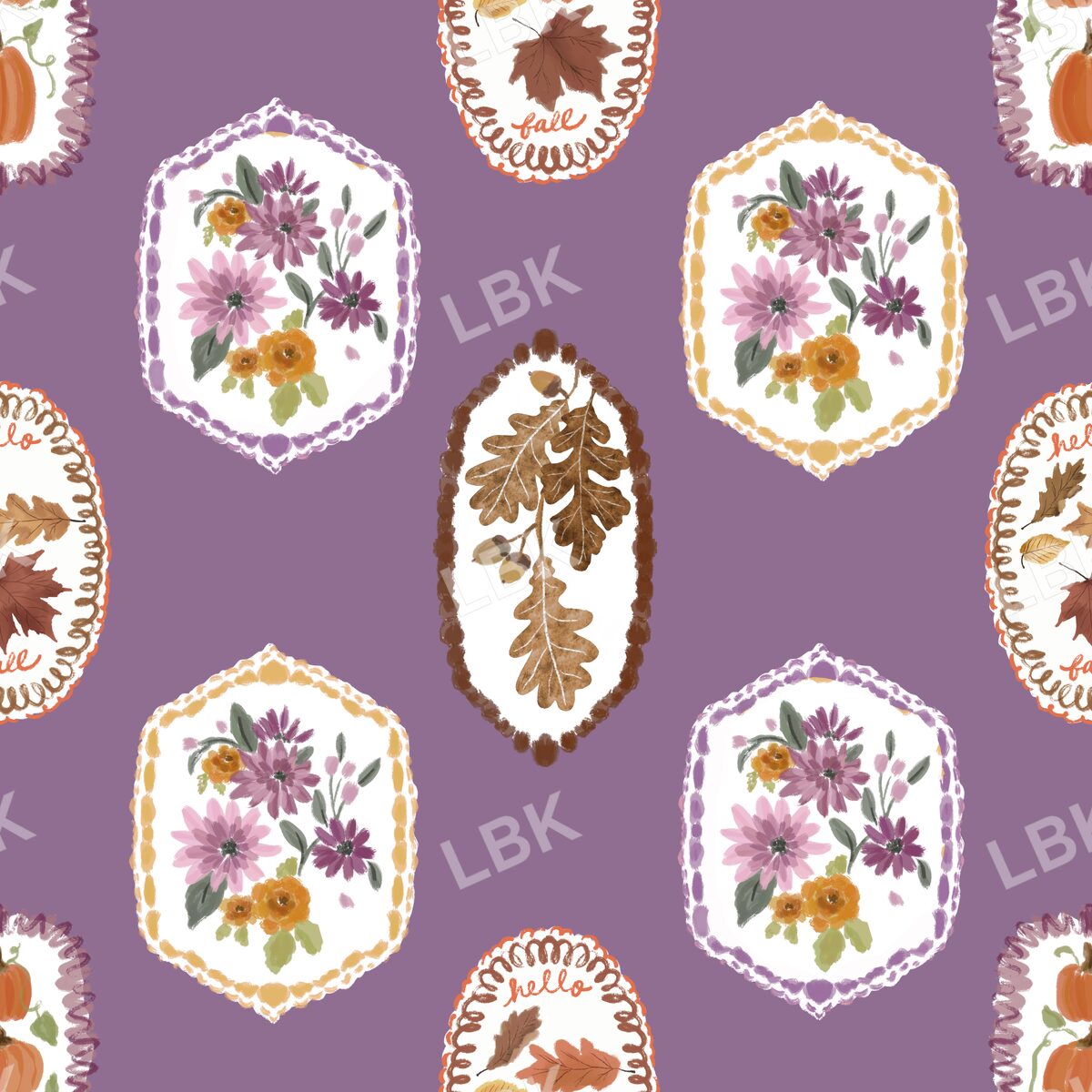 Hello Fall frames - purple mum