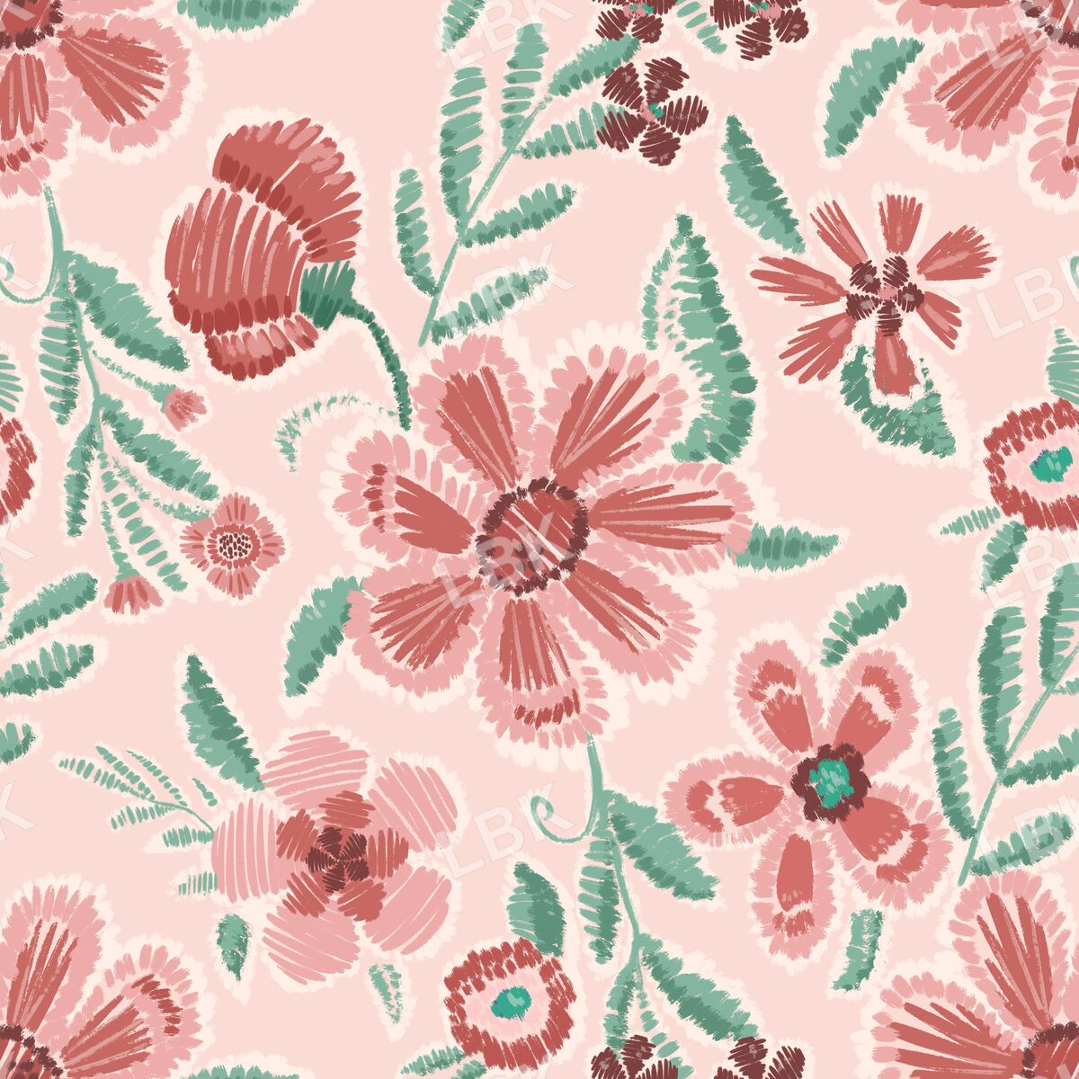 Threaded blooms soft pink