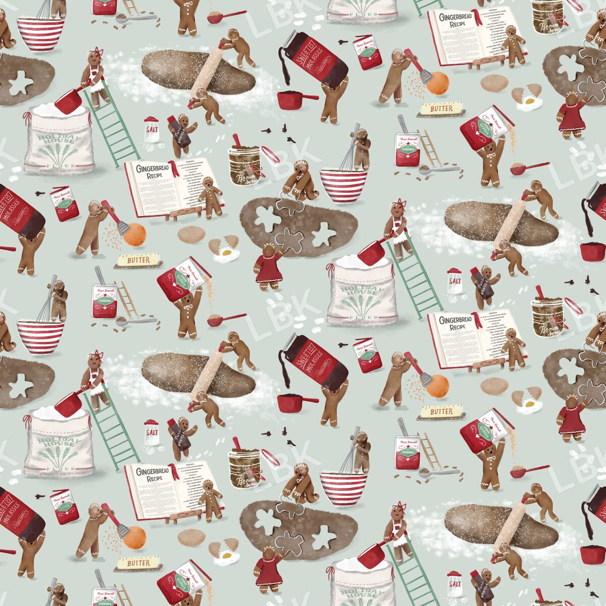 Gingerbread bakers faded sage