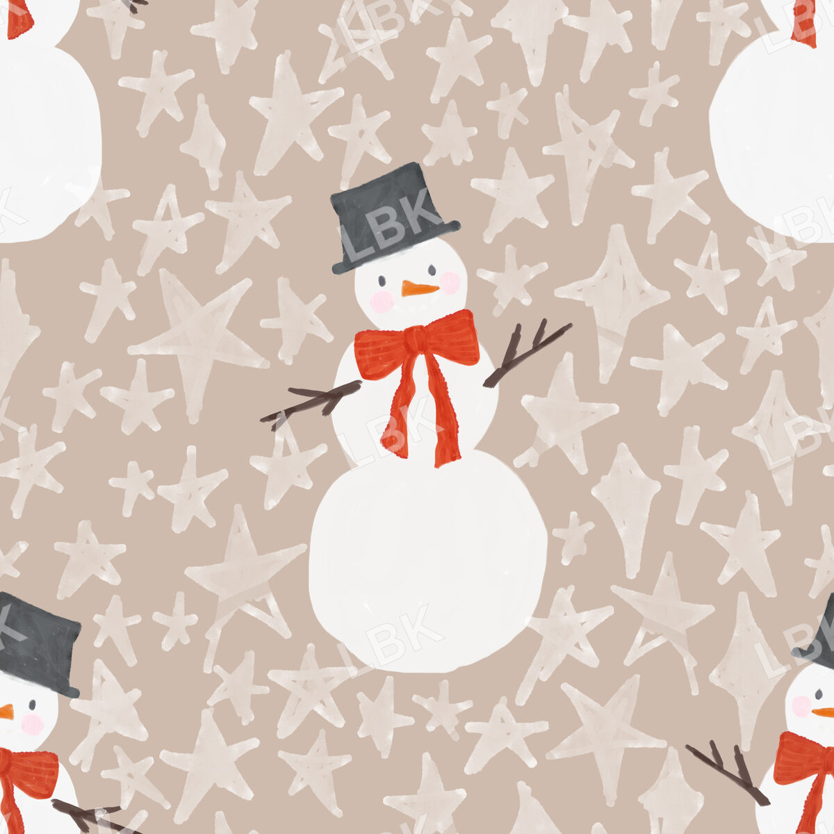 Festive Snowman-Beige