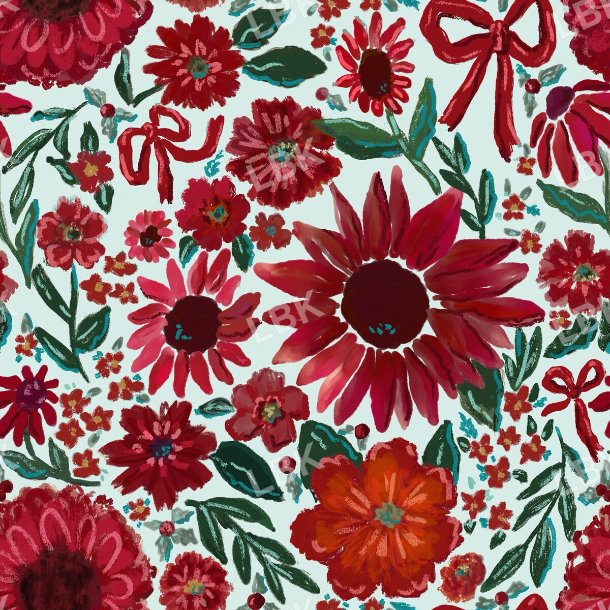 Joyous Holiday flloral mint