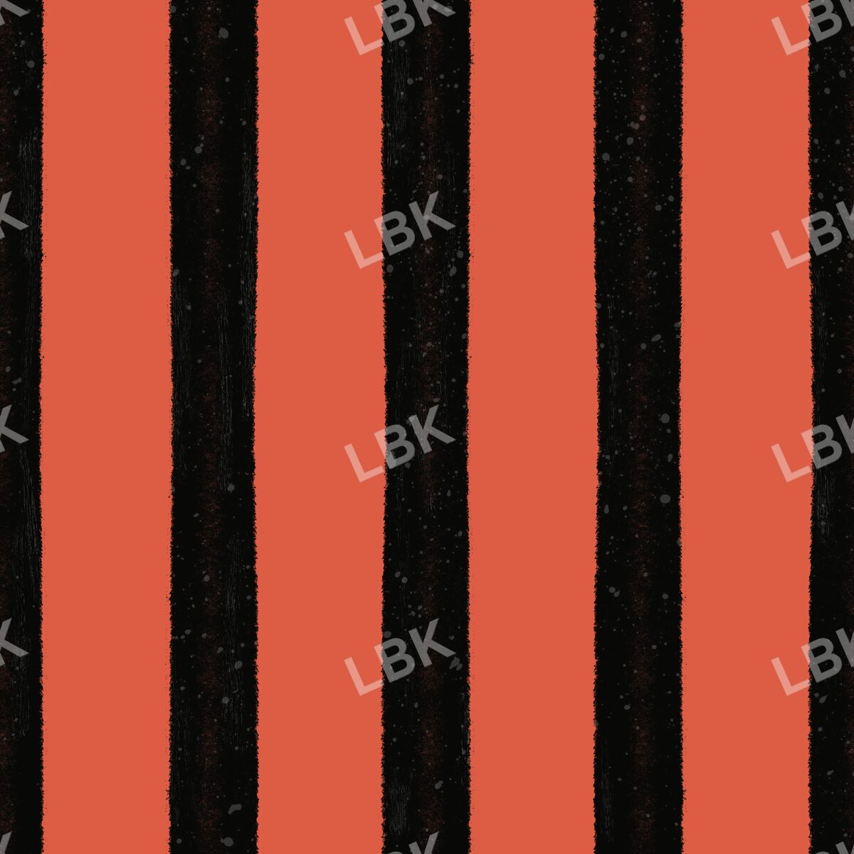 Vertical hand drawn stripe black and red orange