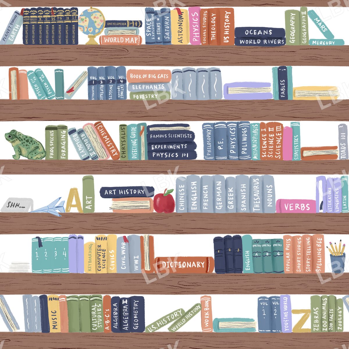 Once upon a library shelf - white