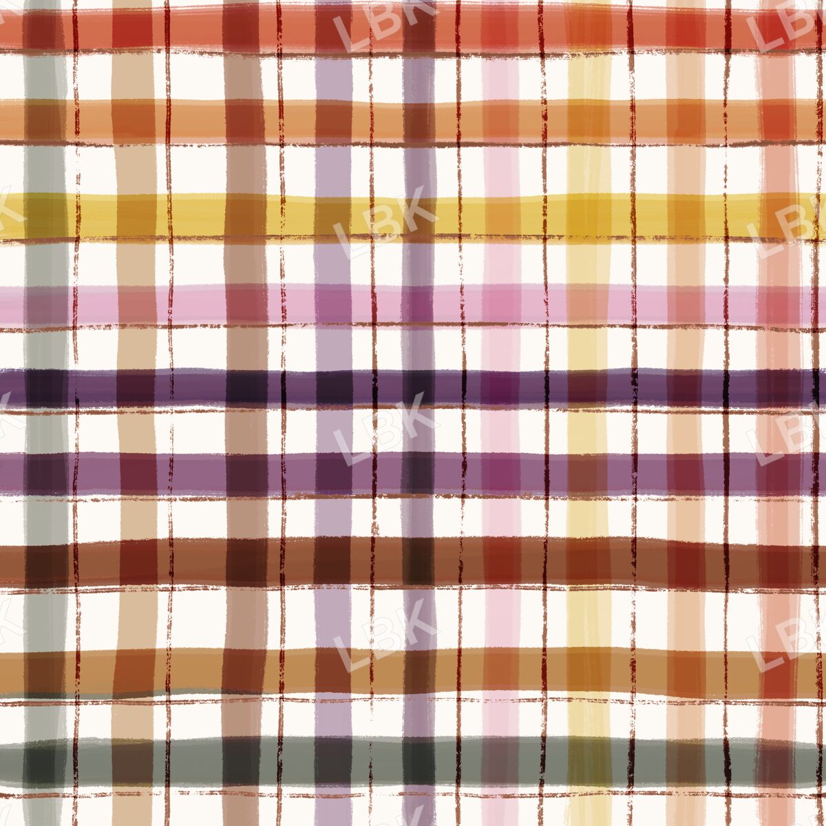 Hello Fall Multicolored plaid - cream