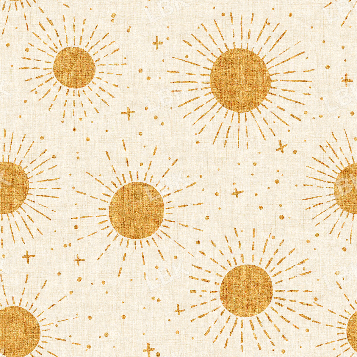 Sunwashed Summer Suns on Bone Linen