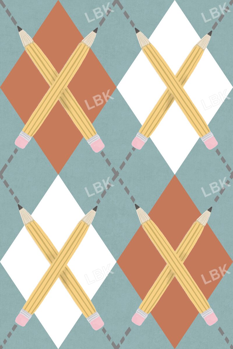Preppy pencil argyle dusty blue