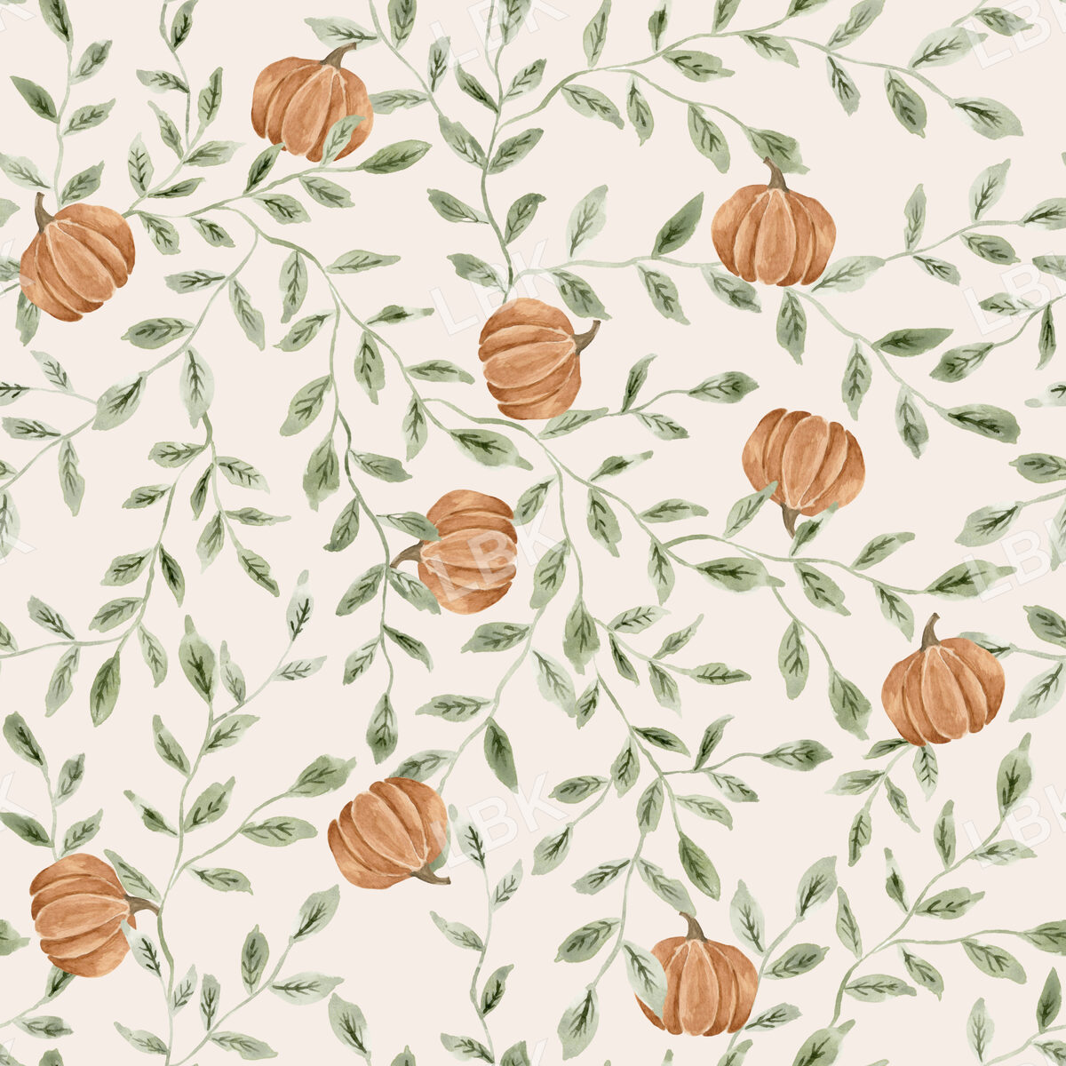 Cottage Pumpkin Patch on Ecru