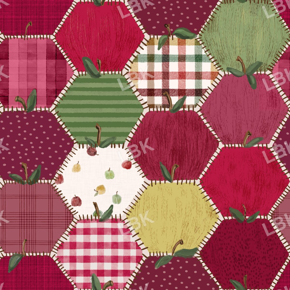 Piles of apples patchwork mixed variety