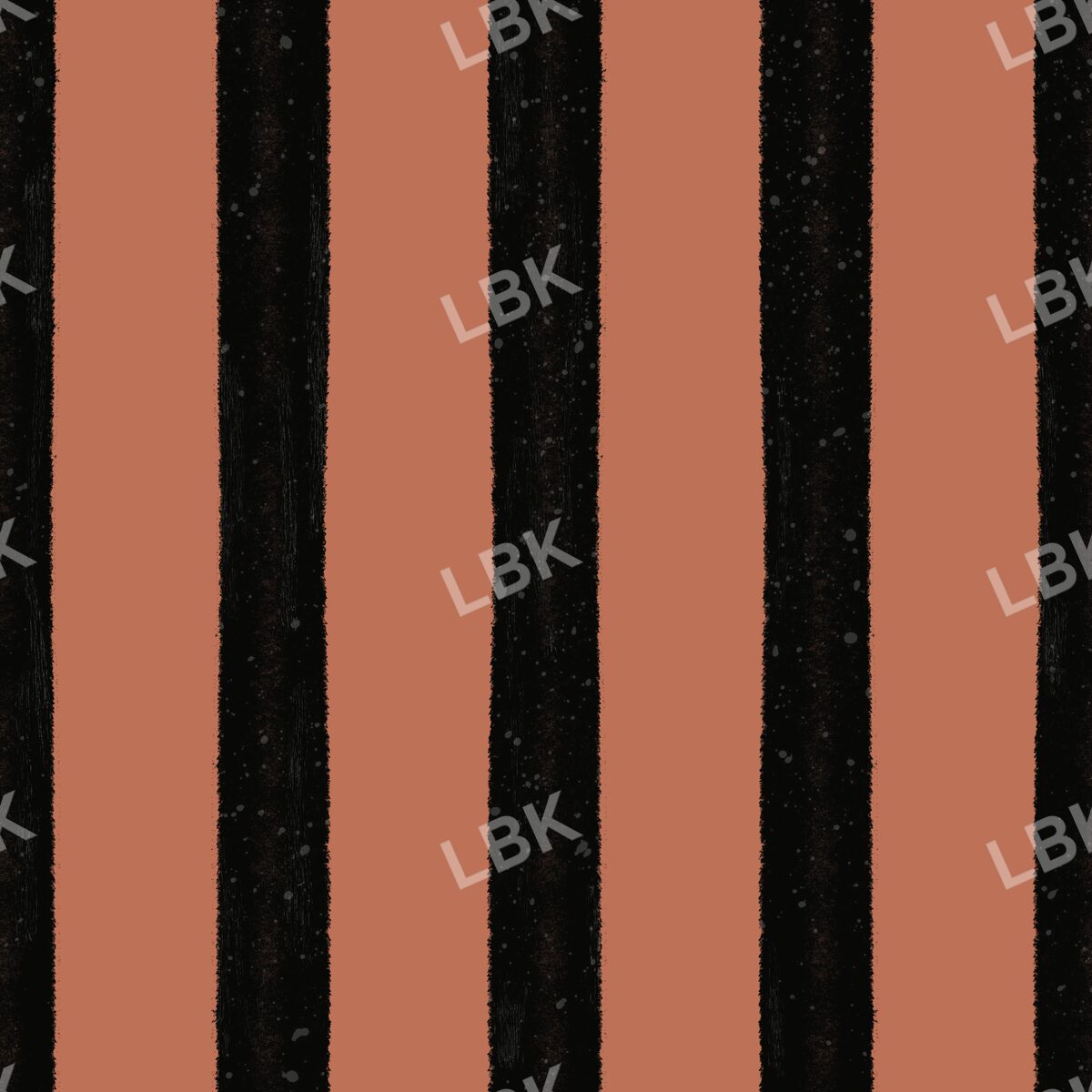 Vertical hand drawn stripe black and rust brown