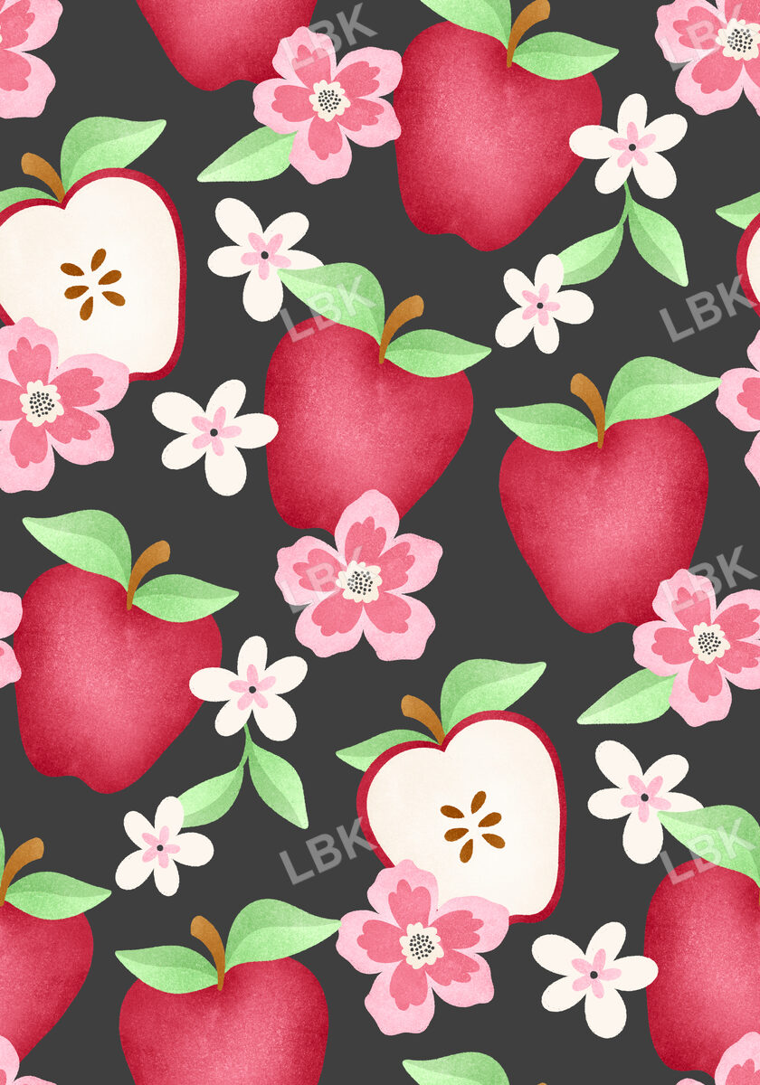 Back 2 School 2.0 Apple Floral Black