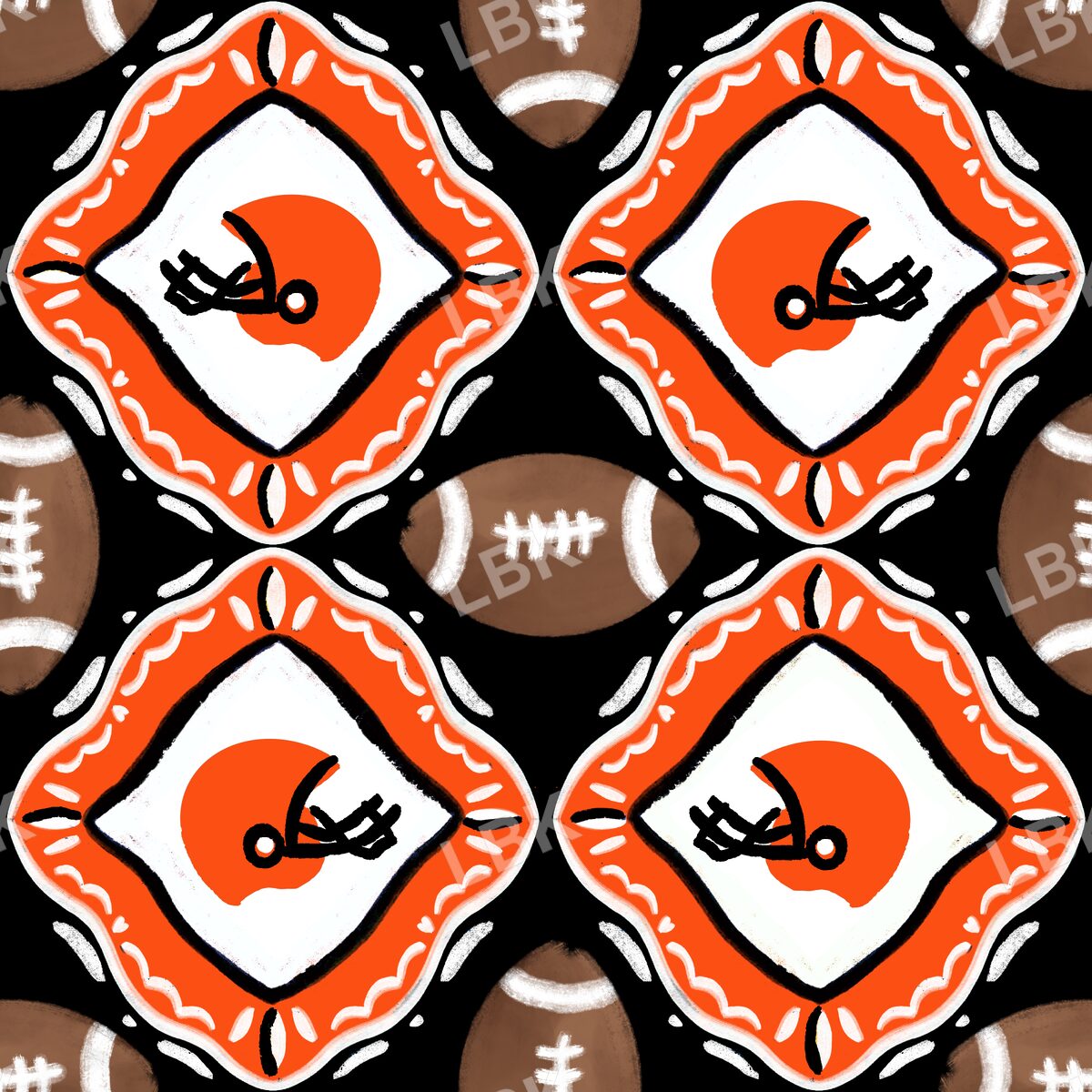 Cincinnati team football tiles black