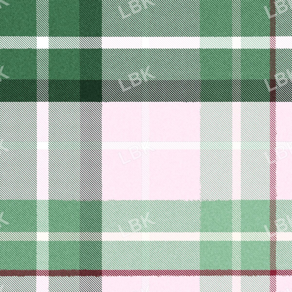 North Pole workshop plaid pink and green