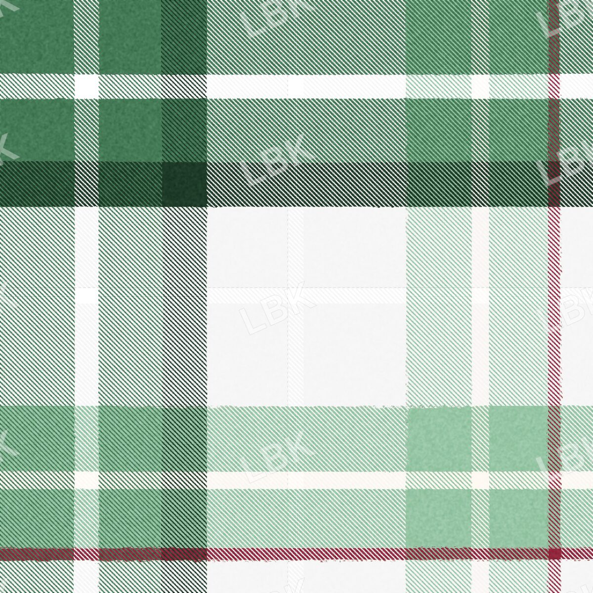 North Pole workshop plaid light gray green red