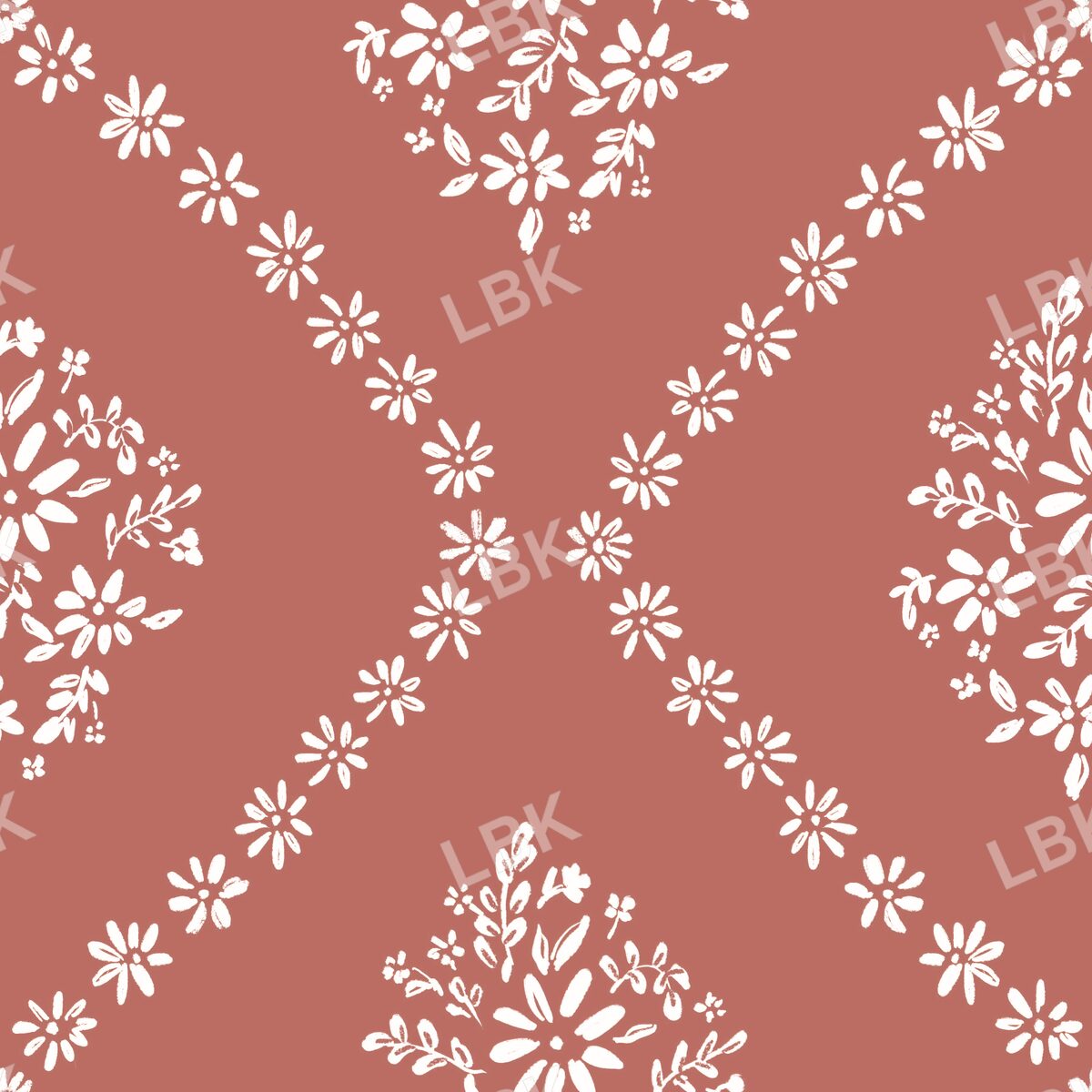 Daisy bouquet geometric terra cotta