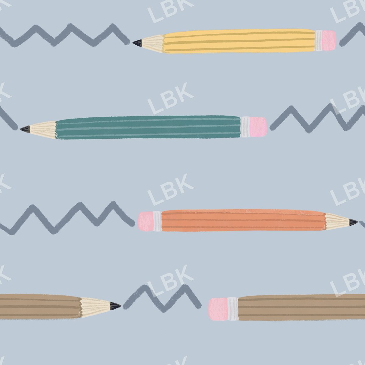 Pencil scribble stripe - dusty blue