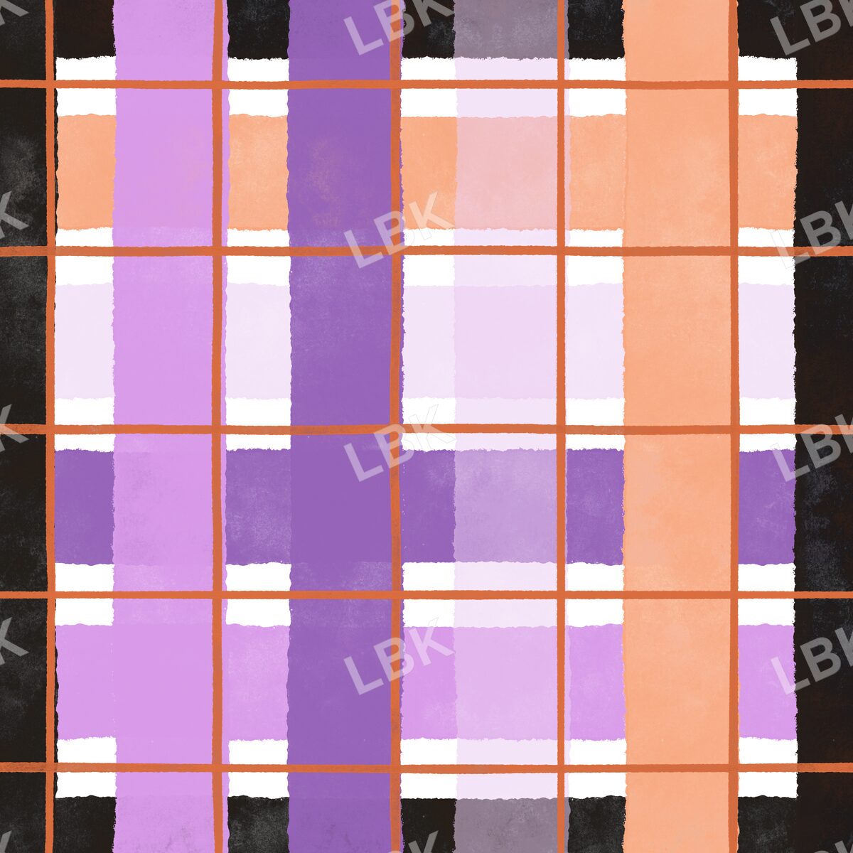 Halloween watercolor plaid