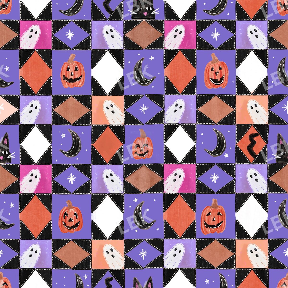 Halloween quilt purple