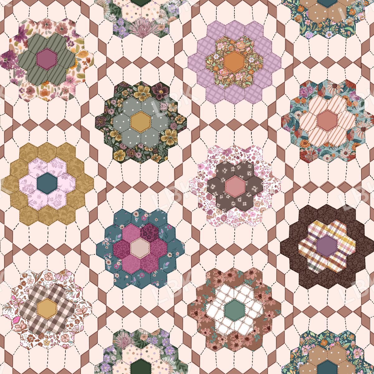 Floral Garden Fall Quilt - Cappuccino