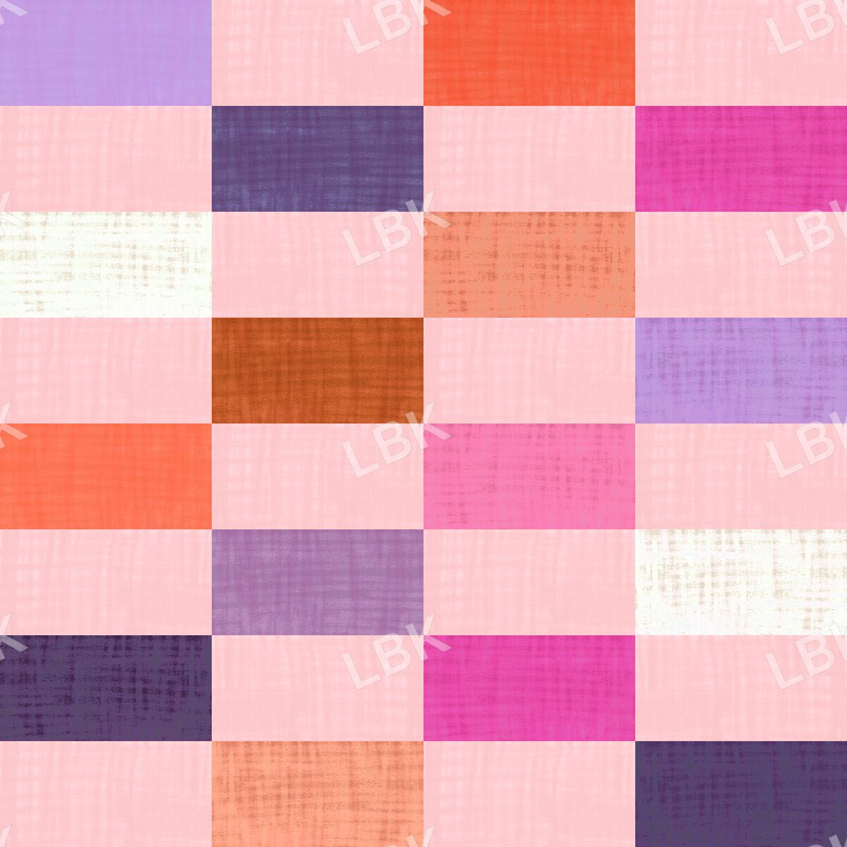 Multicolored rectangle checker pink purple orange multi