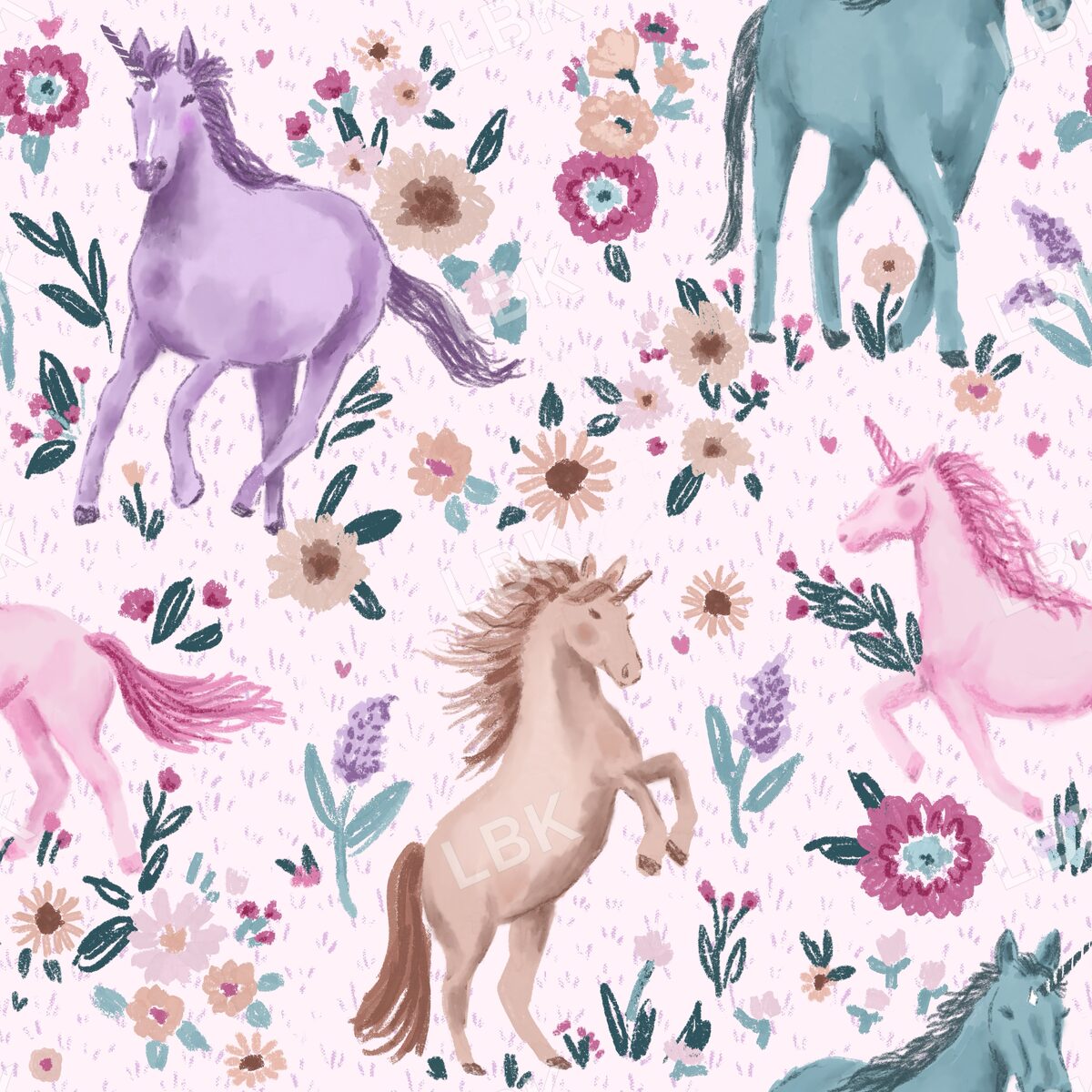 Unicorn floral pink