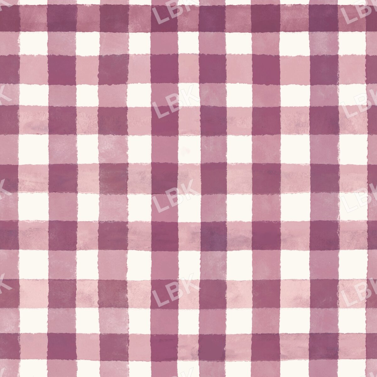 Fall harvest gingham plaid - mauve/cream