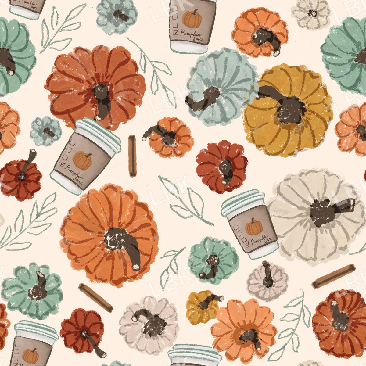 Pumpkins and pumpkin spice lattes cream