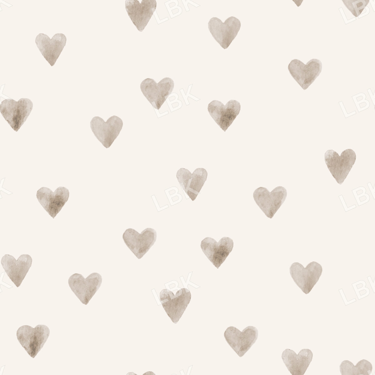 Taupe Neutral Hearts on Vanilla