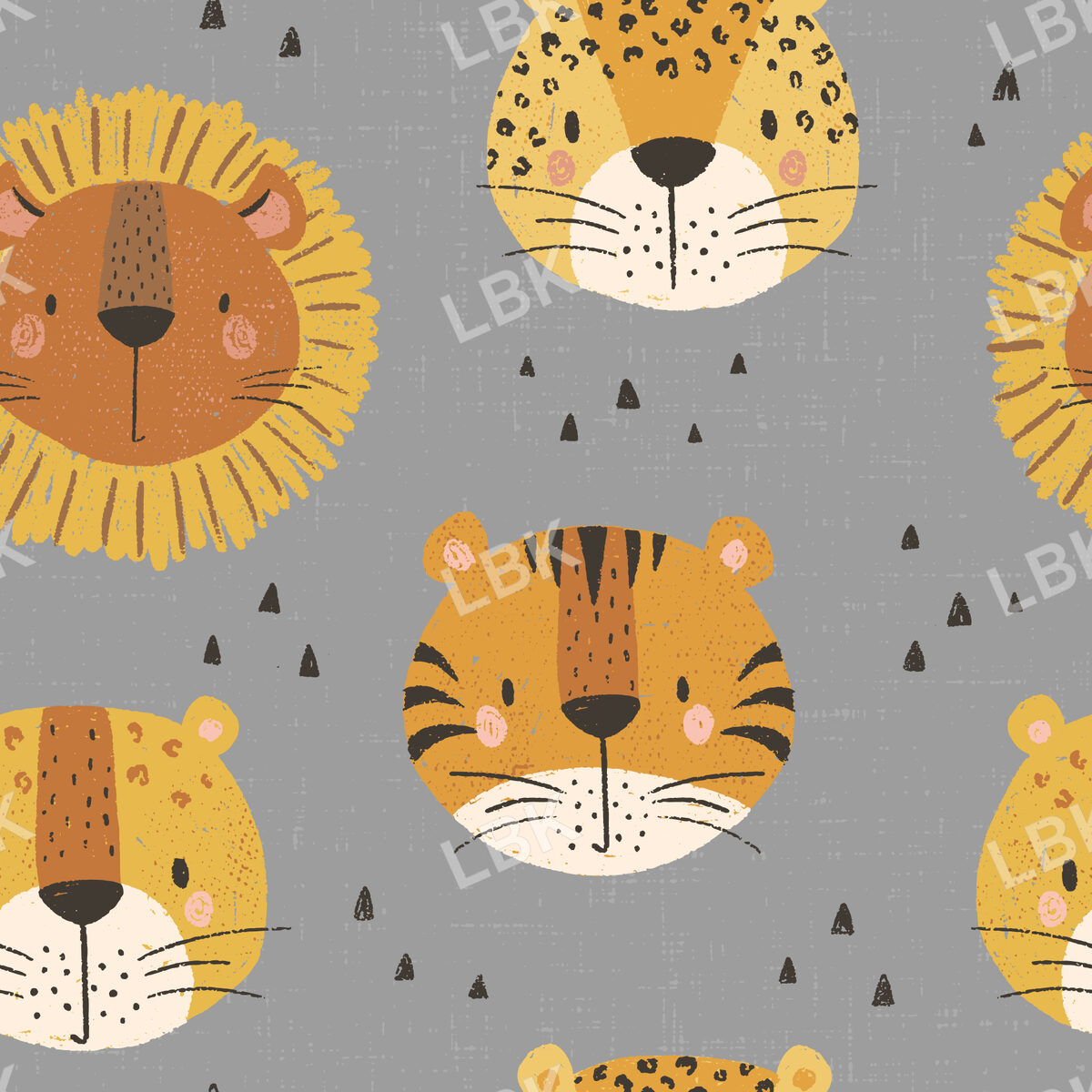 Safari Cats Light Grey