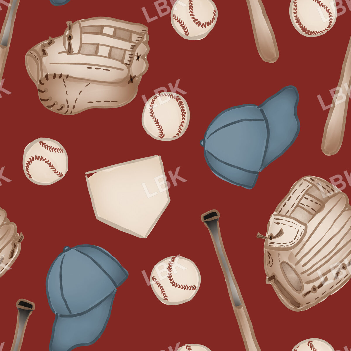 Baseball - Dark Red