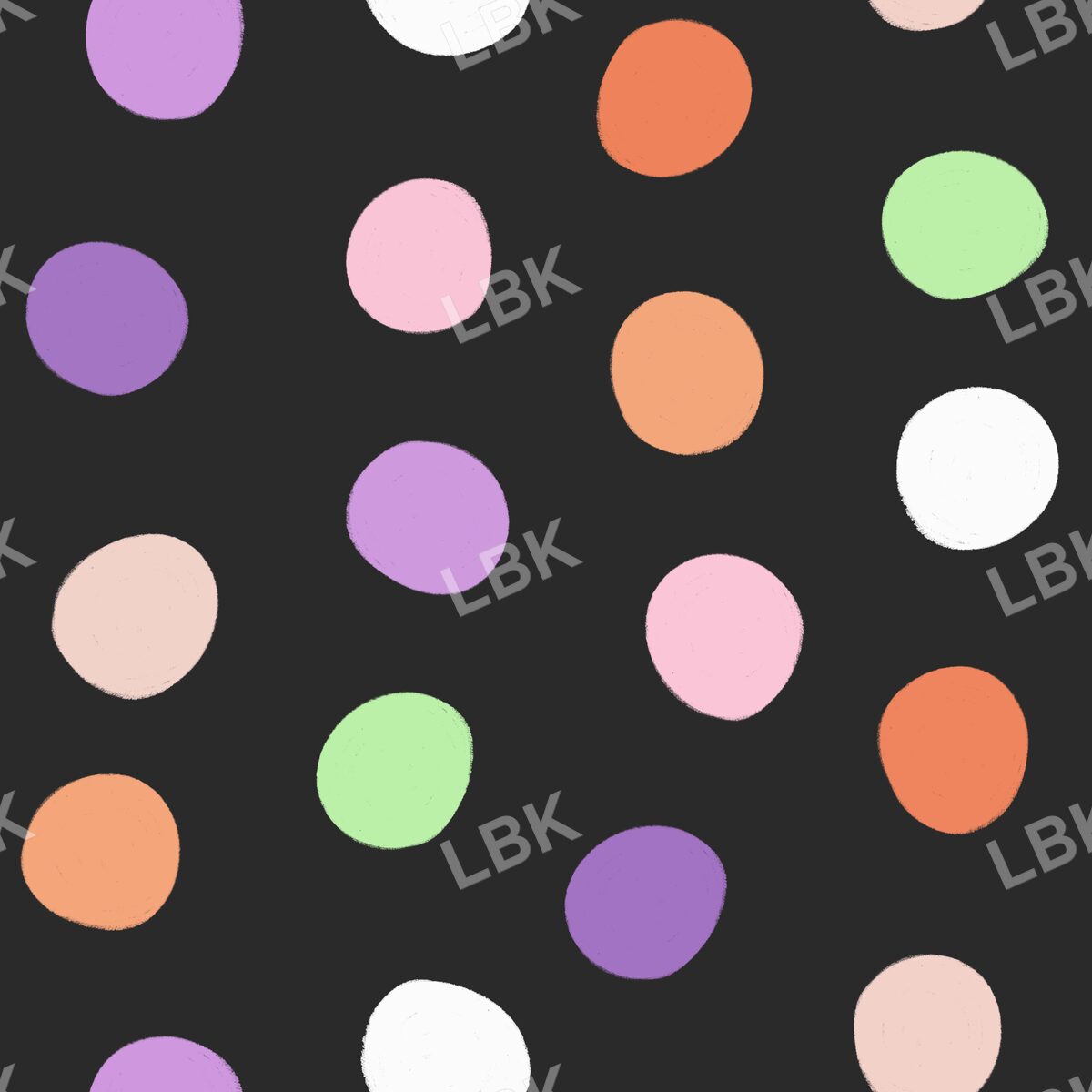 Multicolor polka dots black