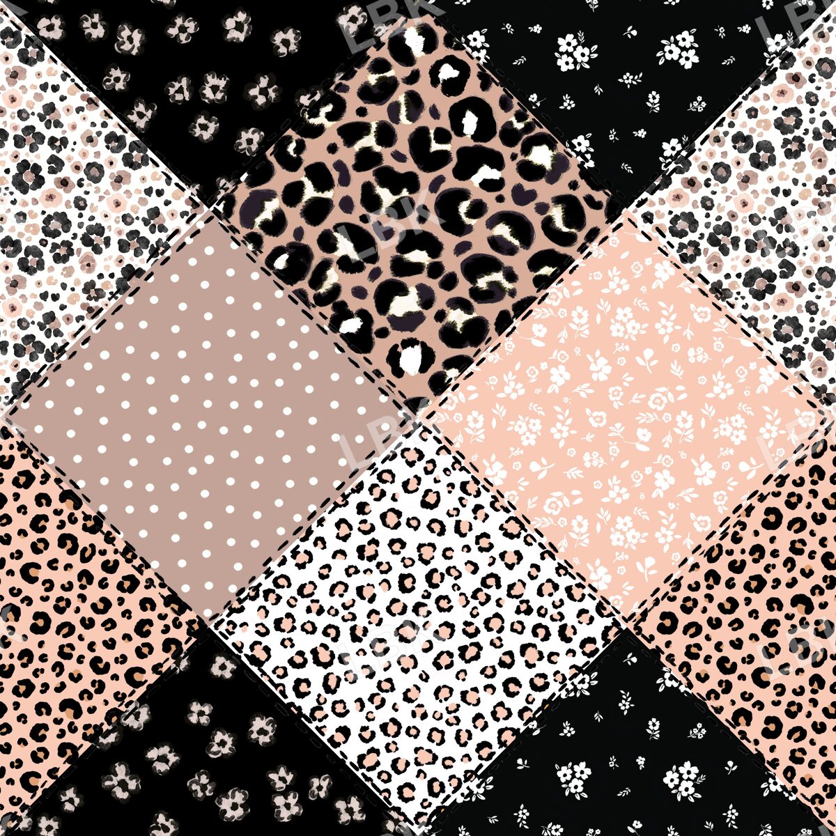 Wild side mixed patchwork stitched