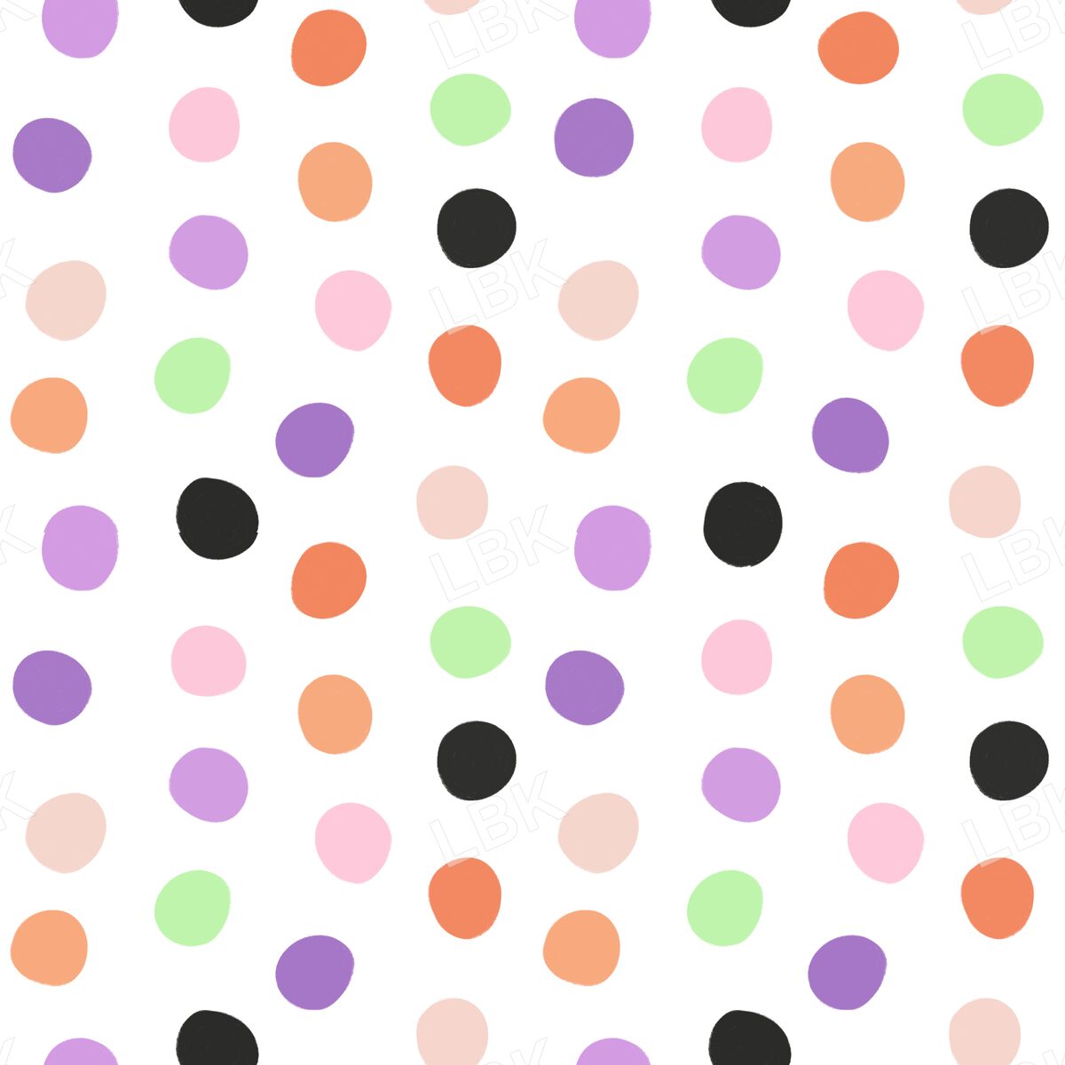 Multicolor polka dots white