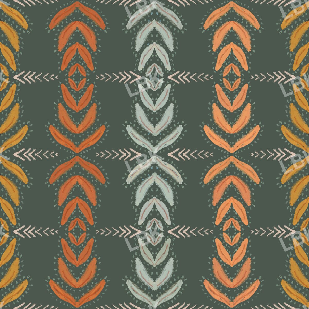 Thanksgiving tribe stripe dark green