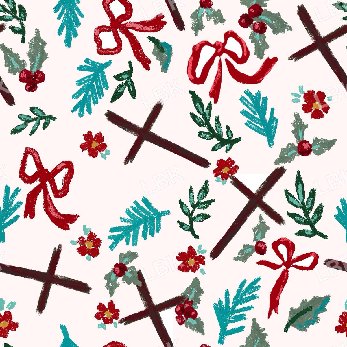 Holiday cross scatter warm cream