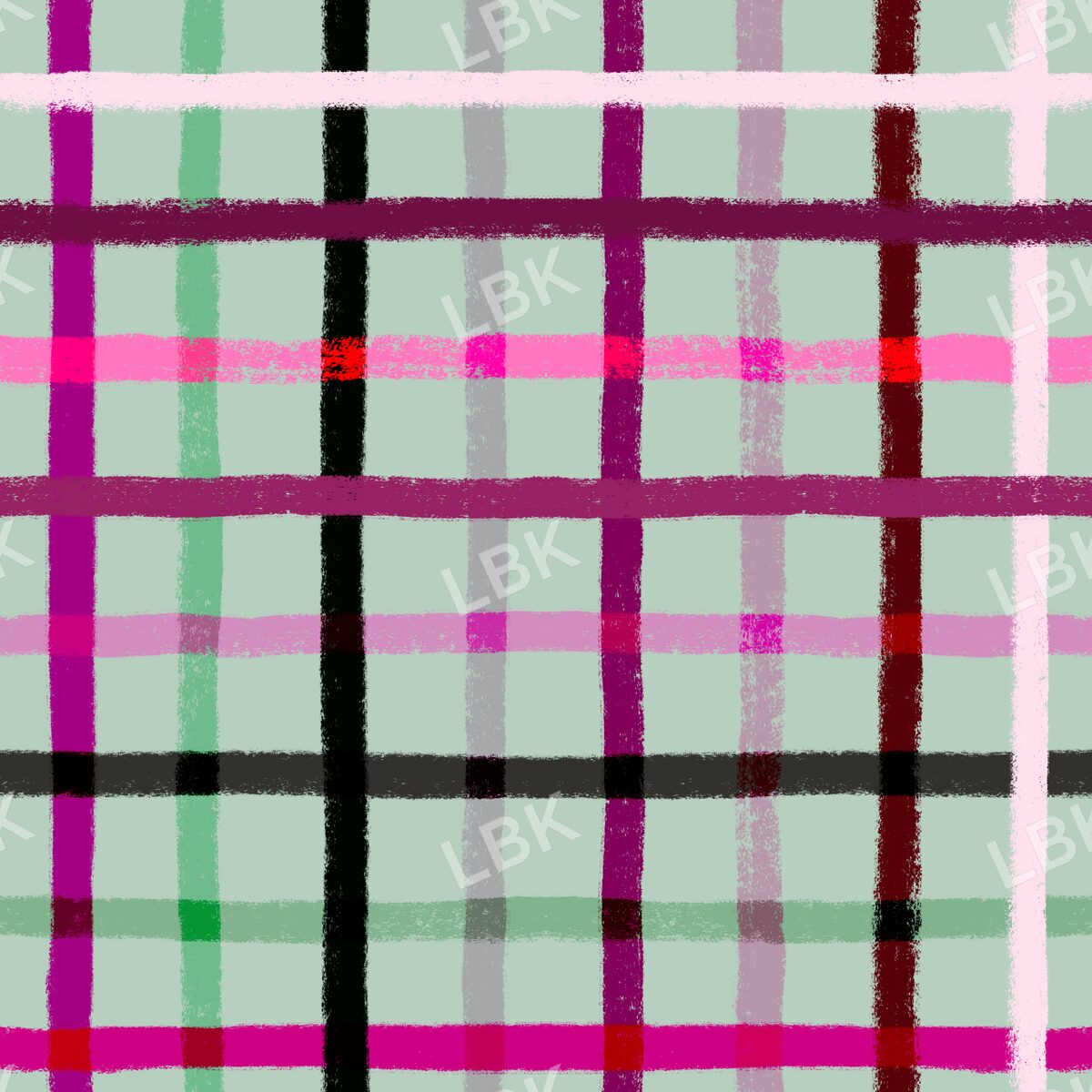 Light sage green multicolor gouache plaid