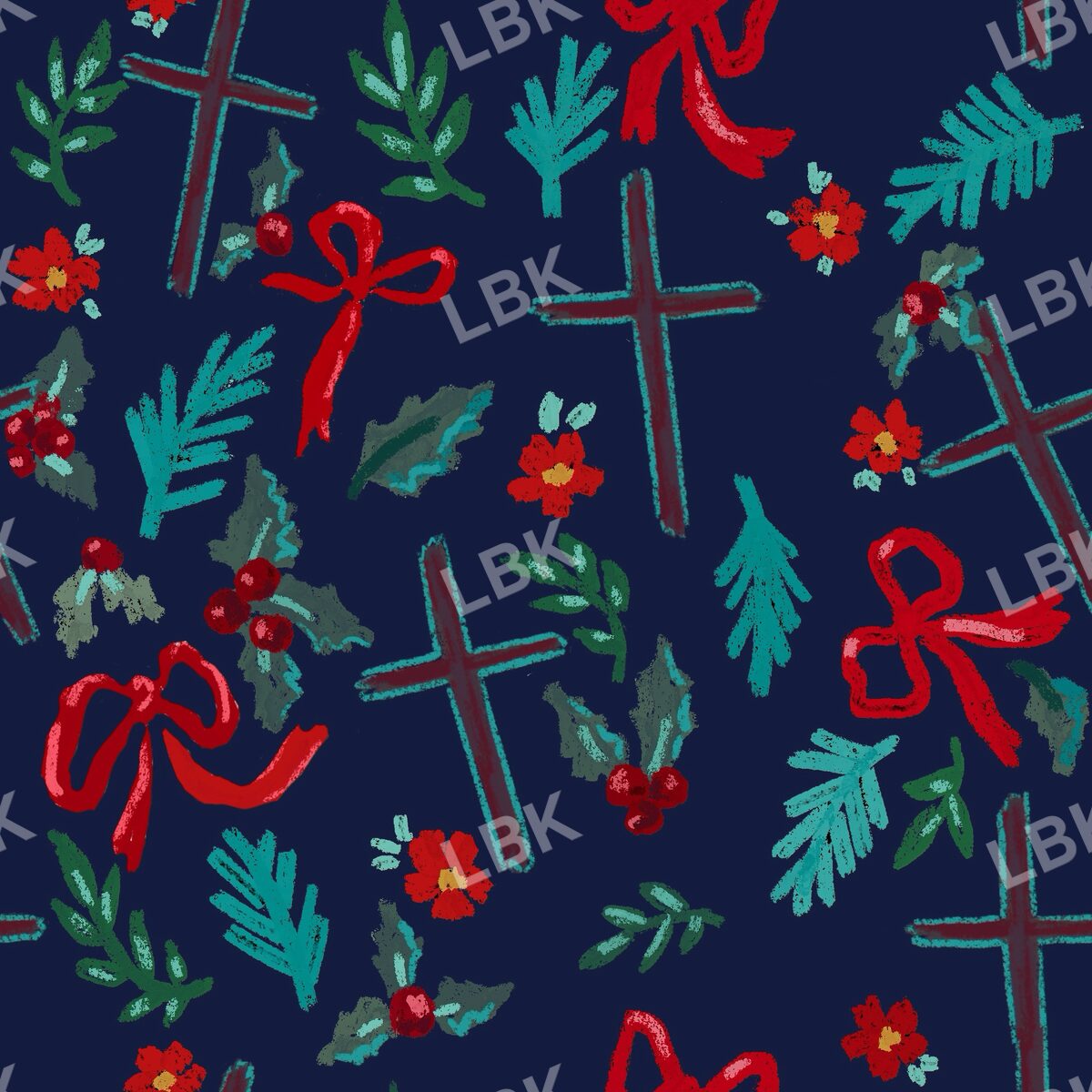Directional crosses navy blue