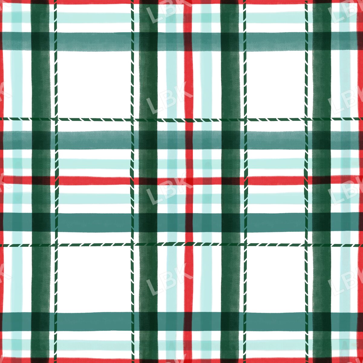 white aqua holly red plaid