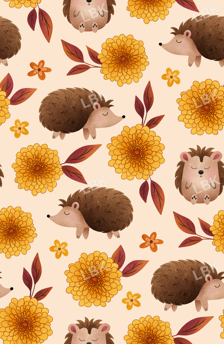 Fall Y'all Floral Hedgehog Cream