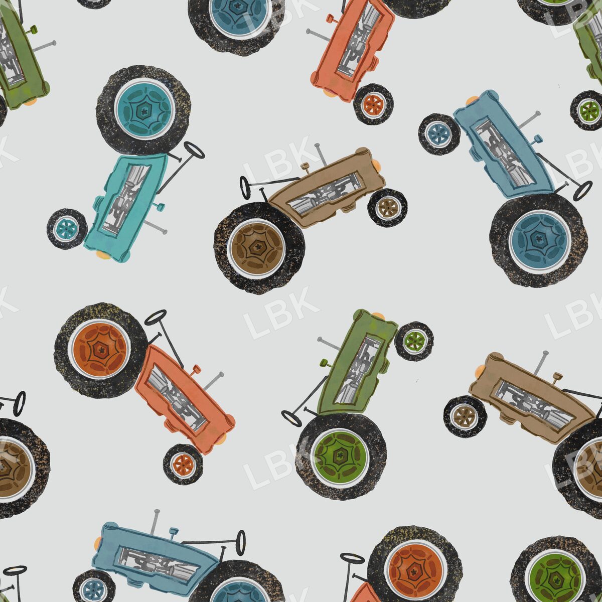 Tractor toss blue gray