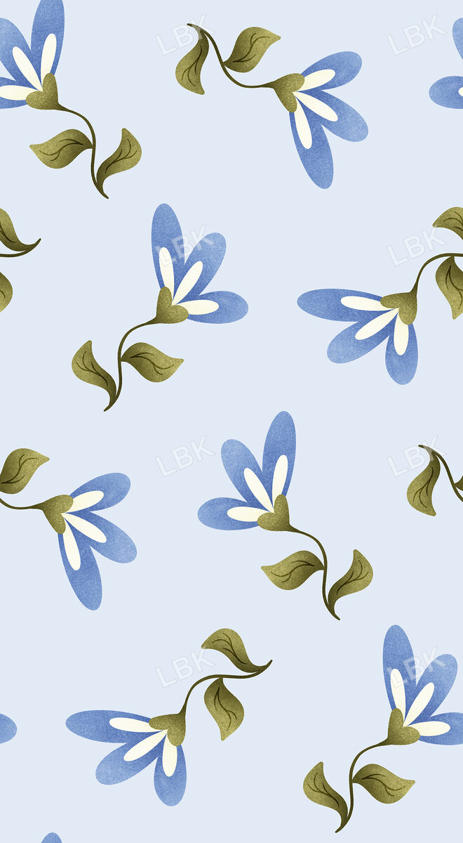 Hoppy Easter Ditsy Floral Blue