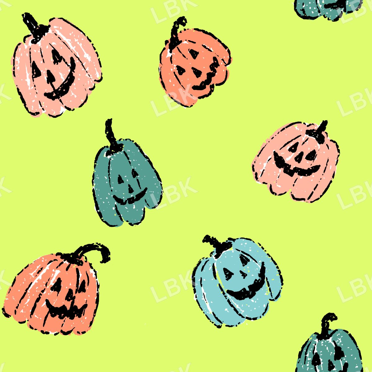 Jolly jack o lanterns bright yellow green
