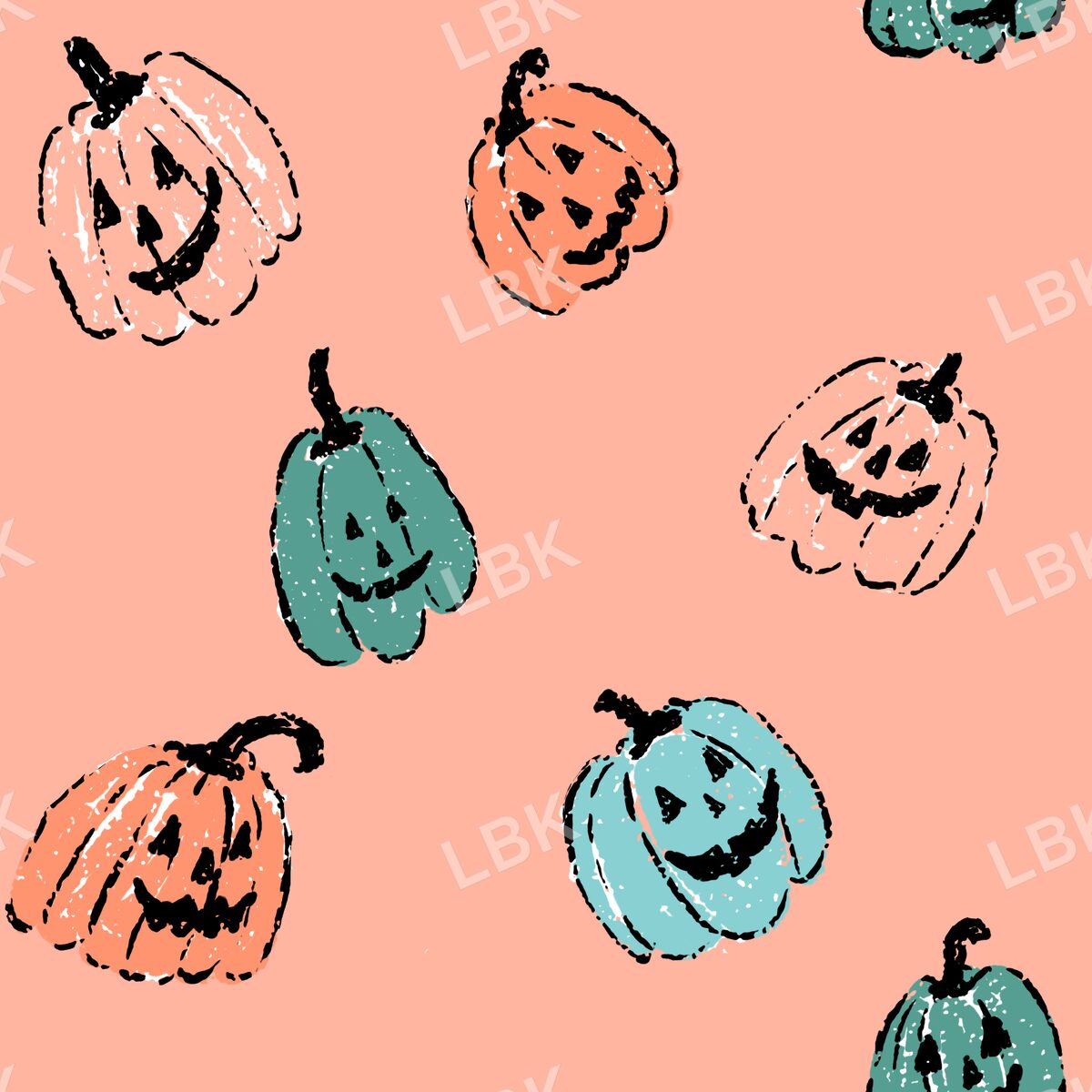 Jolly jack o lanterns light orange