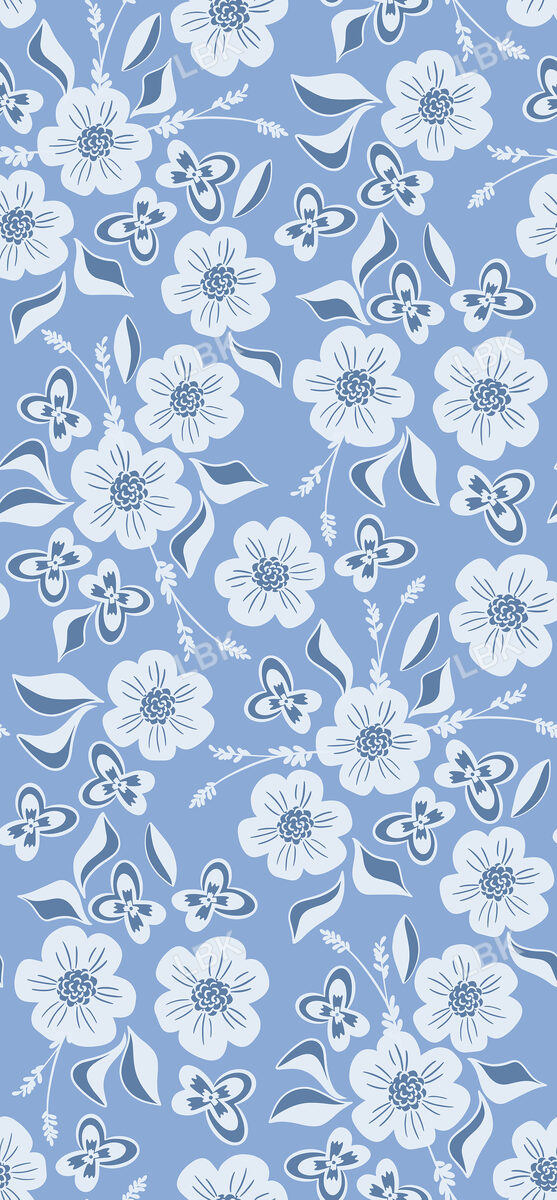 Hoppy Easter Tonal Floral Blue
