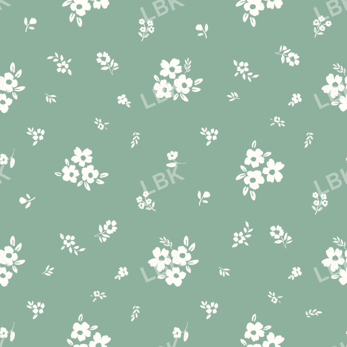 Scattered Posies - sage green