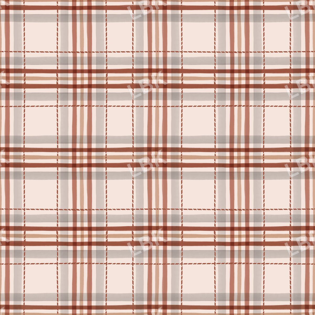 Thankful plaid rustic orange cream