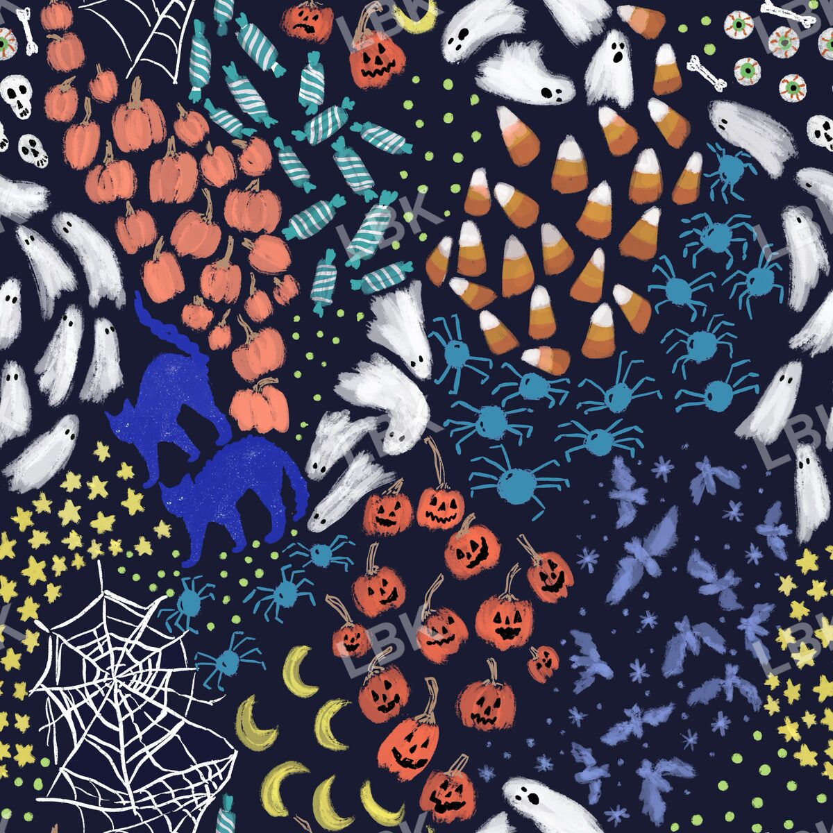 Halloween ditsy mix gender neutral navy blue