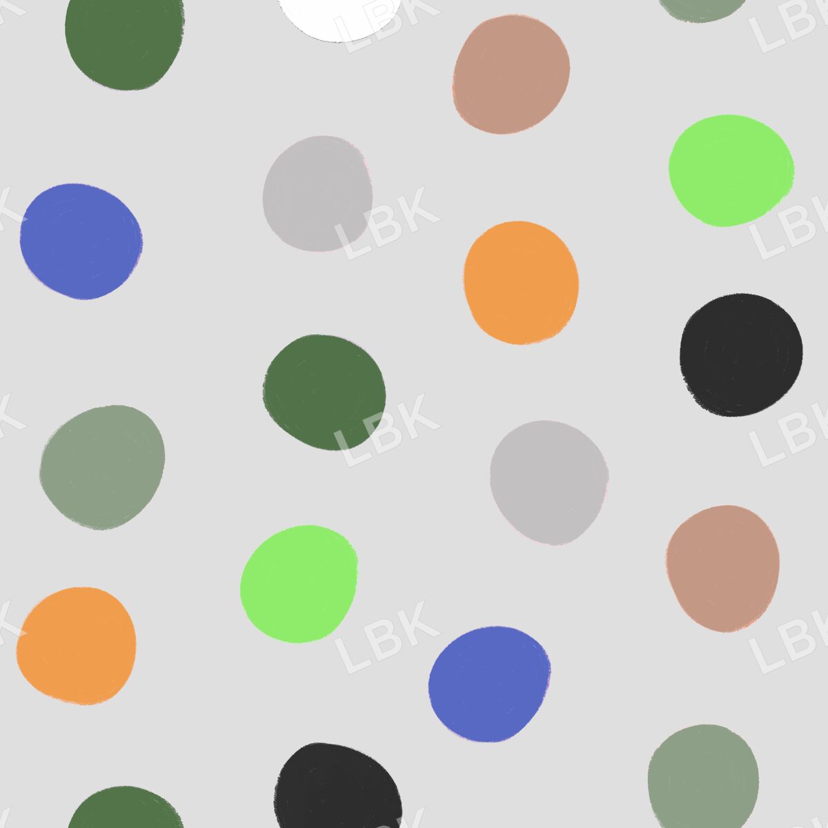 Polka dots multicolor light gray